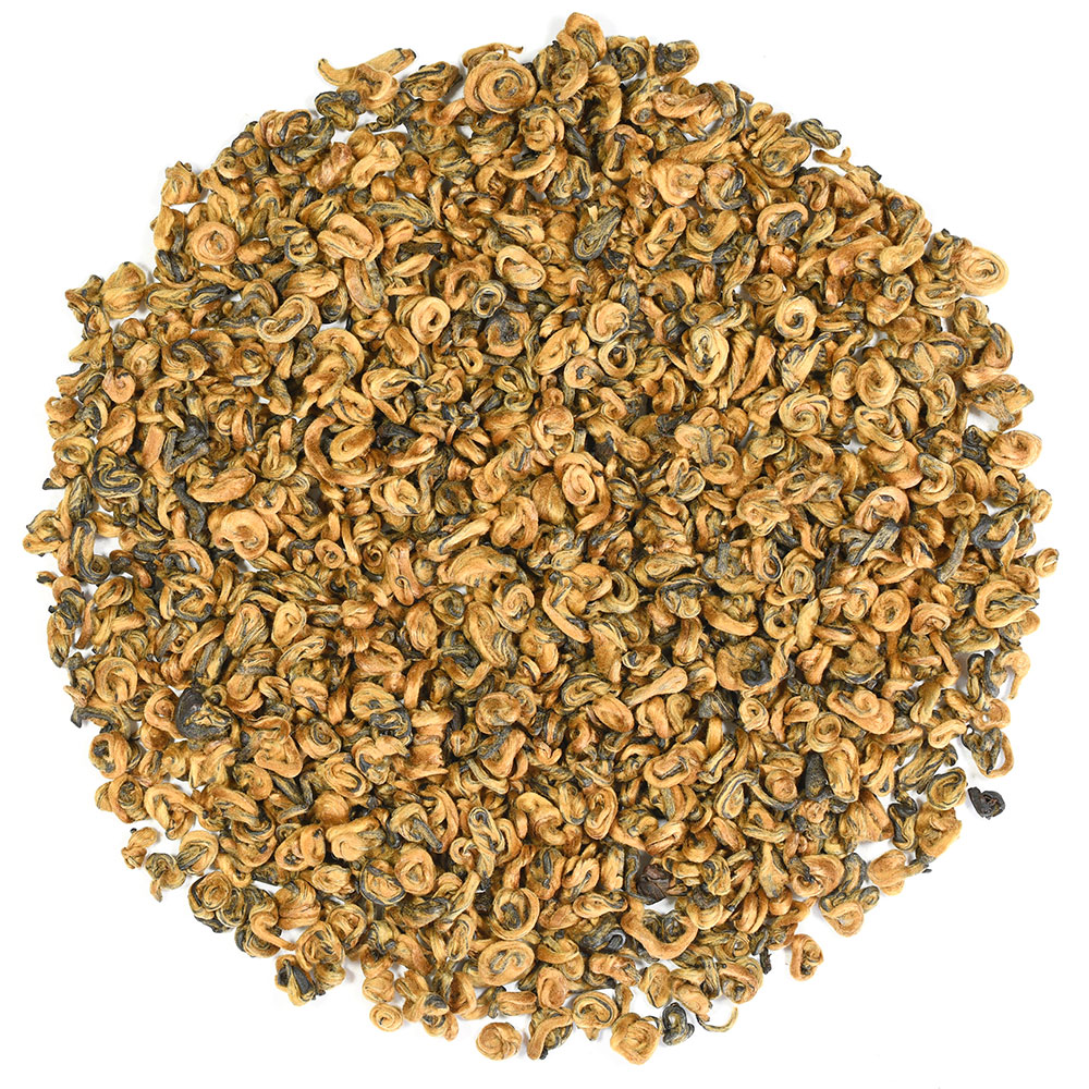 Gold-Tipped Black Spirals black tea