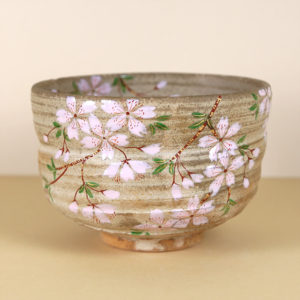 Matcha Bowl with Sakura Blossoms