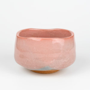 Pink-Grey Crackle Matcha Bowl