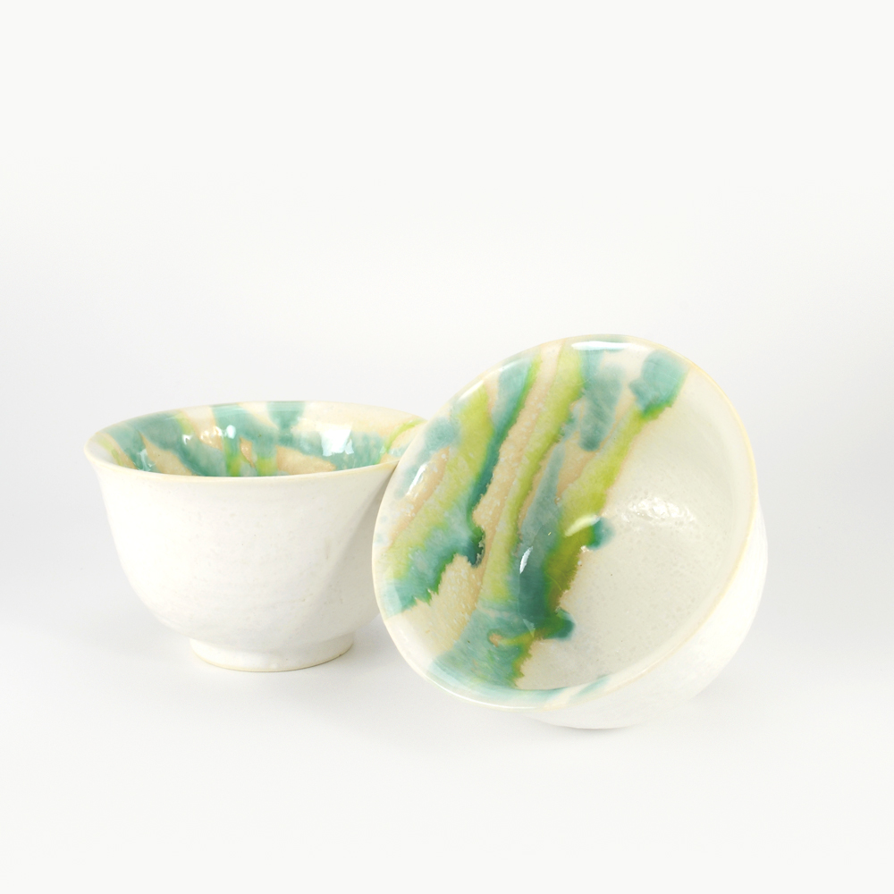 Colorful Flowing Glaze Low Teacup