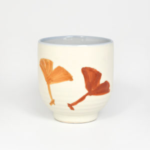 Japanese Carved Ginkgo Leaves Teacup