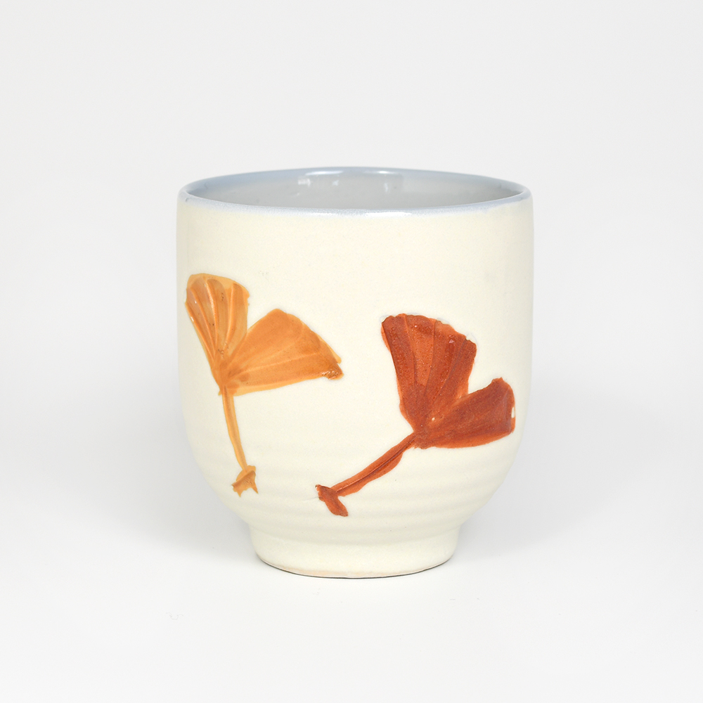 Japanese Carved Ginkgo Leaves Teacup