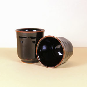 Japanese Dark Brown Teacup with Flecks