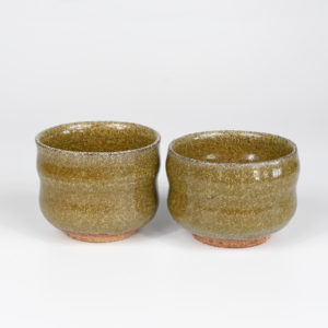 Olive Green-Bronze Colored Teacups