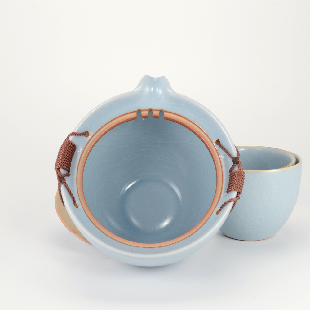 Blue Celadon Gaiwan Travel Tea Set - Image 2