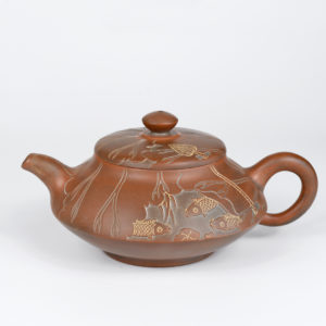 Qinzhou Nixing Fish & Lotus Teapot