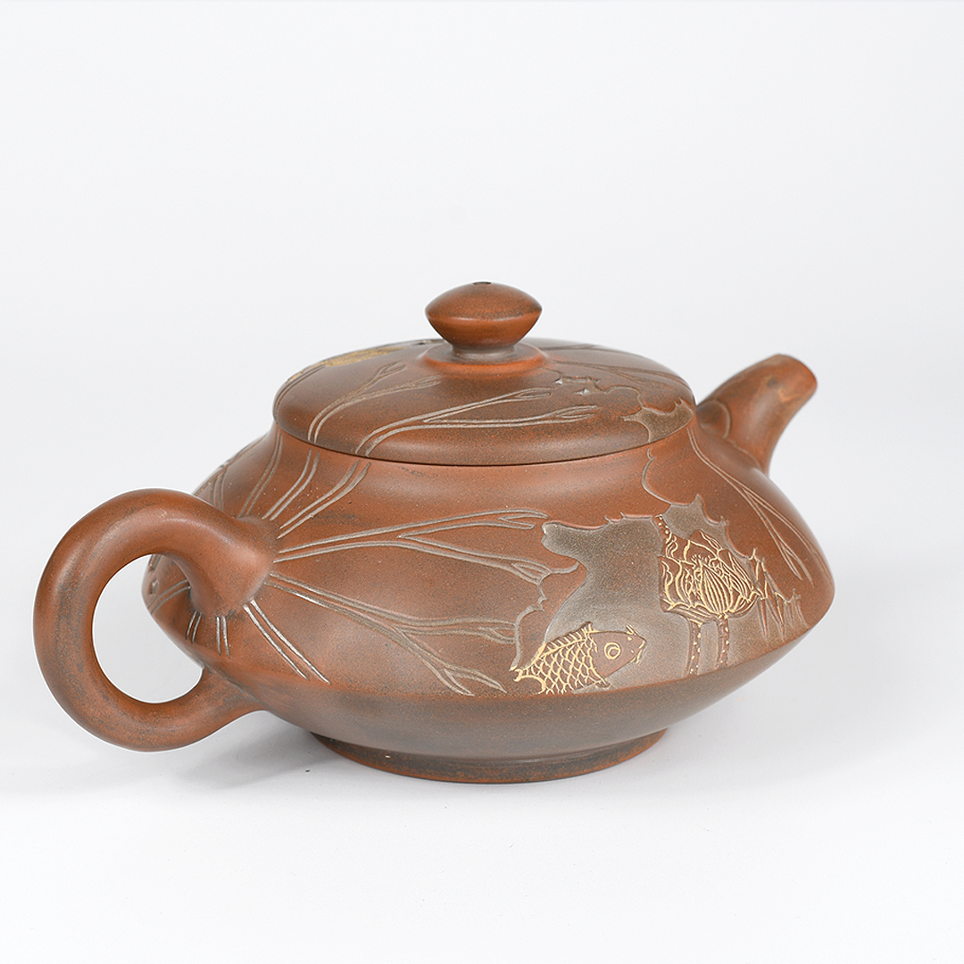 Qinzhou Nixing Fish & Lotus Teapot - Image 6
