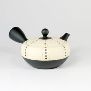 Tokoname Black & White with Colorful Dots Teapot